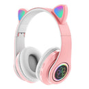 Fones de Ouvido VAKIND – Sem Fio Bluetooth com Luz LED em Formato de Orelhas de Gato, Microfone e Controle, Over-Ear para Crianças e Adolescentes