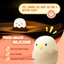 Luz Noturna Infantil em Silicone – Pato com Temporizador, Recarregável USB e Controle por Toque