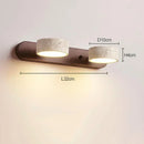 Luminária de Parede LED de Pedra Calcária Natural | Espelho de Vaidade Dupla Face Rotativo | Aplique Decorativo para Quarto e Banheiro