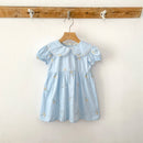 Vestido Infantil Princesa Floral com Bordado – Algodão, 1 a 6 Anos – Modelo Europeu