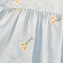 Vestido Infantil Princesa Floral com Bordado – Algodão, 1 a 6 Anos – Modelo Europeu