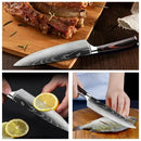 Faca de Cozinha Laser Damascus InLeung | Cutelo, Chef, Carne, Frutas e Pão | Faca Multifuncional para Barbecue e Preparos Domésticos