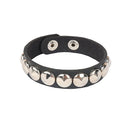 Pulseira Gótica Punk 2025 em Couro PU com 3 Fileiras de Spikes e Correntes | Acessório Unissex