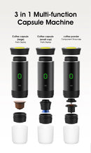 Máquina de Café Espresso Elétrica Portátil Wireless DENOKIN | 3 em 1 para Cápsulas, Pó e Viagem | Para Carro, Casa e Camping