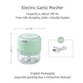 Mini Picador de Alho e Vegetais Elétrico KEMORELA | Moedor de Carne, Triturador de Alho e Gengibre USB | Ferramenta de Cozinha Compacta