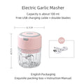 Mini Picador de Alho e Vegetais Elétrico KEMORELA | Moedor de Carne, Triturador de Alho e Gengibre USB | Ferramenta de Cozinha Compacta