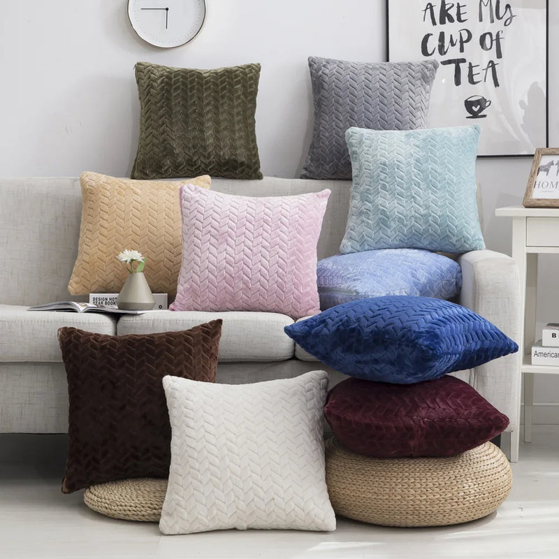 Capa de Almofada de Pelúcia Macia | Decoração de Sala, Quarto e Sofá