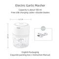 Mini Picador de Alho e Vegetais Elétrico KEMORELA | Moedor de Carne, Triturador de Alho e Gengibre USB | Ferramenta de Cozinha Compacta