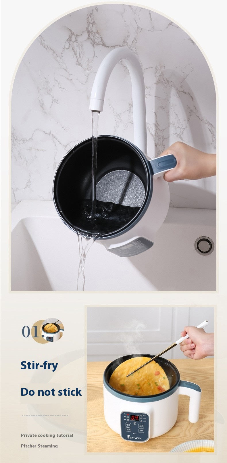 Panela Elétrica Multifuncional 2025 | Antiaderente, 1,5L–2L | Cozimento, Arroz, Sopas e Ensopados