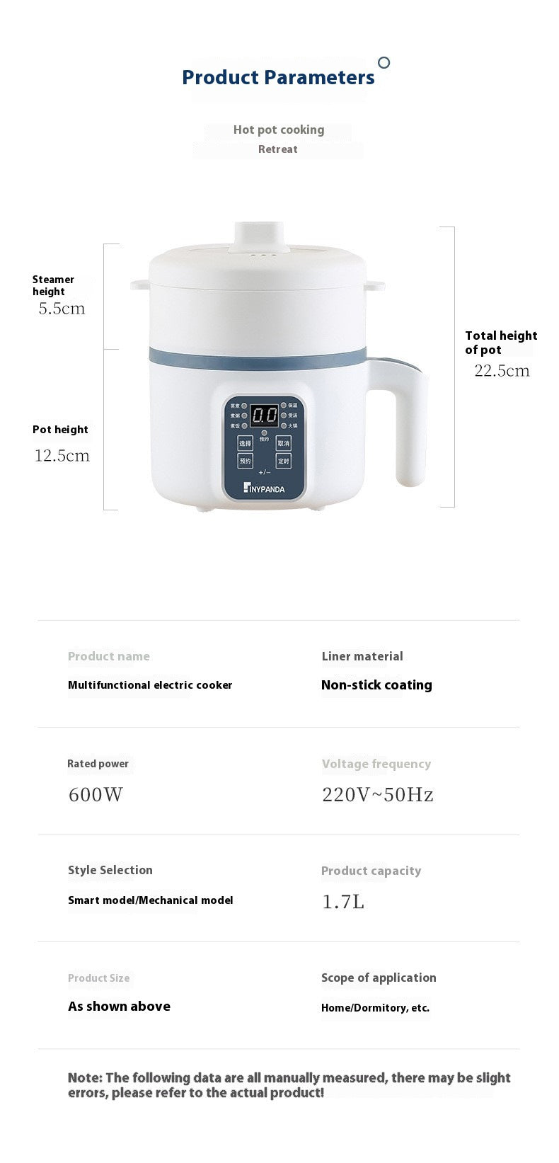 Panela Elétrica Multifuncional 2025 | Antiaderente, 1,5L–2L | Cozimento, Arroz, Sopas e Ensopados