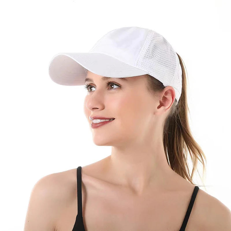Boné de Beisebol Unissex de Verão – Viseira para Cabelo Cruzado, Respirável e Anti-UV, Casual e Esportivo