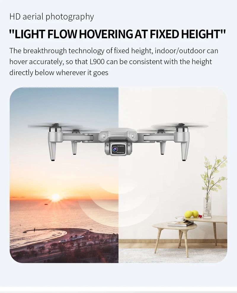 L900 Pro GPS Drone 4K – Quadcopter Profissional com Câmera Dupla, WiFi 5G, Motor Brushless e Alcance de 1,2KM
