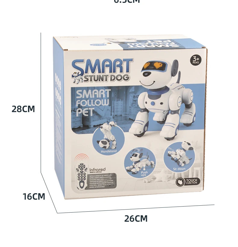 Robô Cachorro Inteligente com Controle Remoto – Brinquedo Eletrônico Programável para Crianças