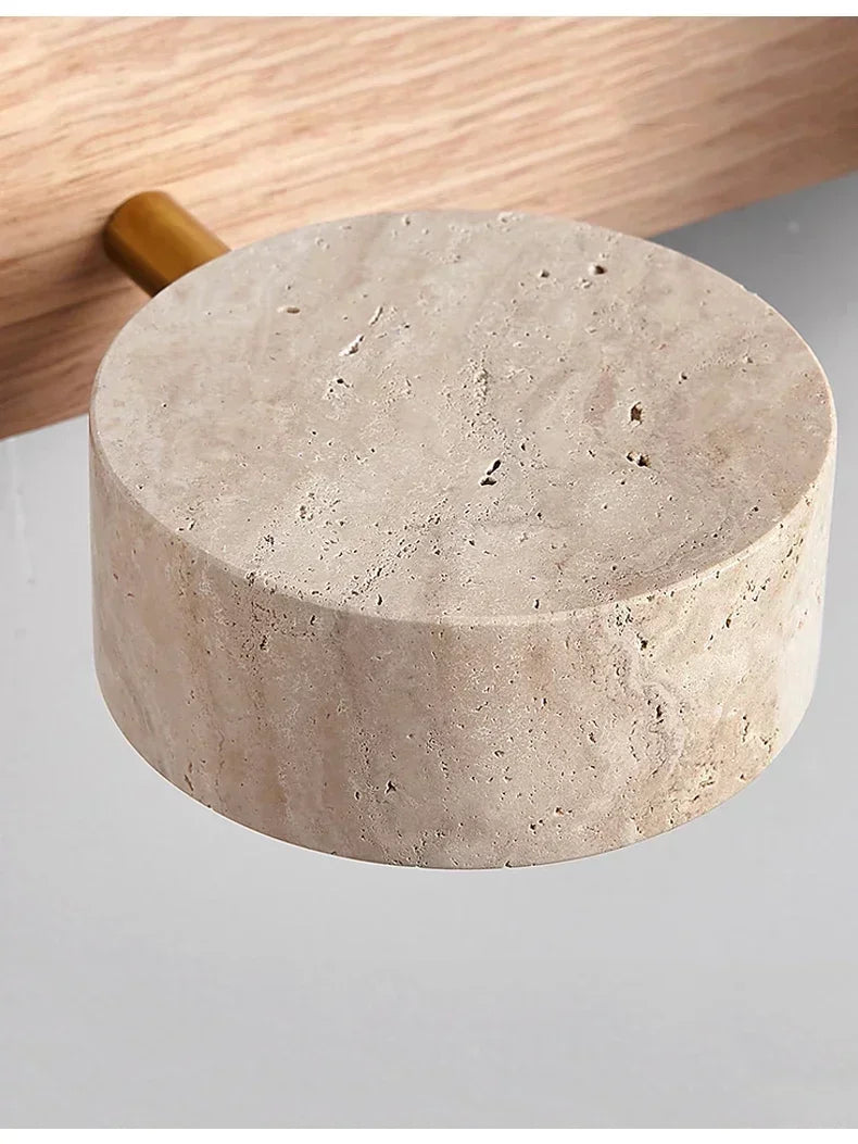 Luminária de Parede LED de Pedra Calcária Natural | Espelho de Vaidade Dupla Face Rotativo | Aplique Decorativo para Quarto e Banheiro