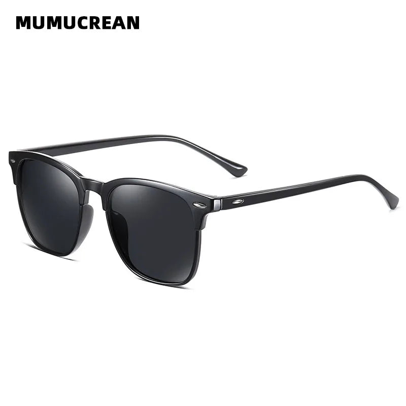 Óculos de Sol Masculinos MUMUCREAN 2025 – Retro Clássico Polarizado com Proteção UV400, Lentes Quadradas