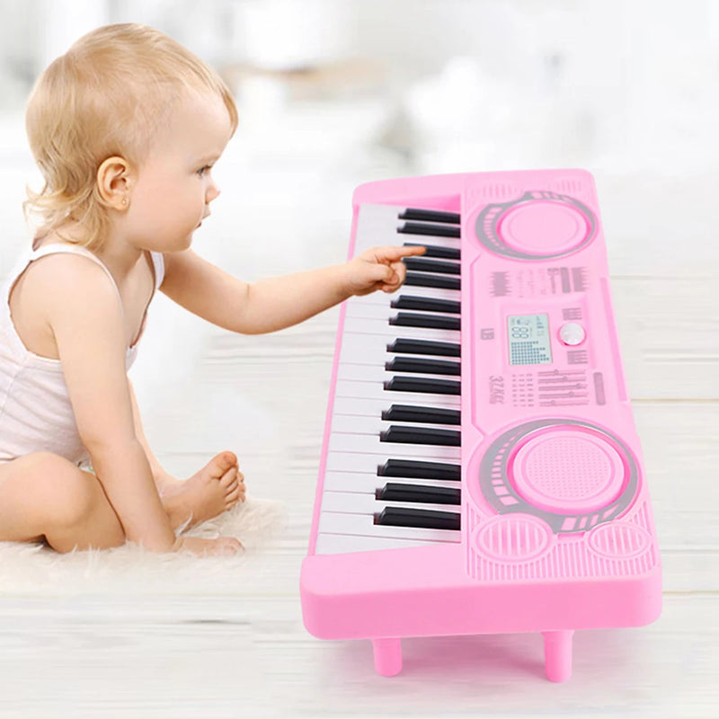 Piano Eletrônico Infantil 37 Teclas – Teclado Musical Portátil Educacional para Crianças