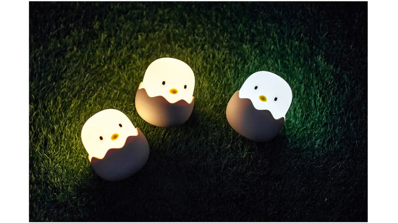 Luz Noturna Infantil em Silicone – Pato com Temporizador, Recarregável USB e Controle por Toque