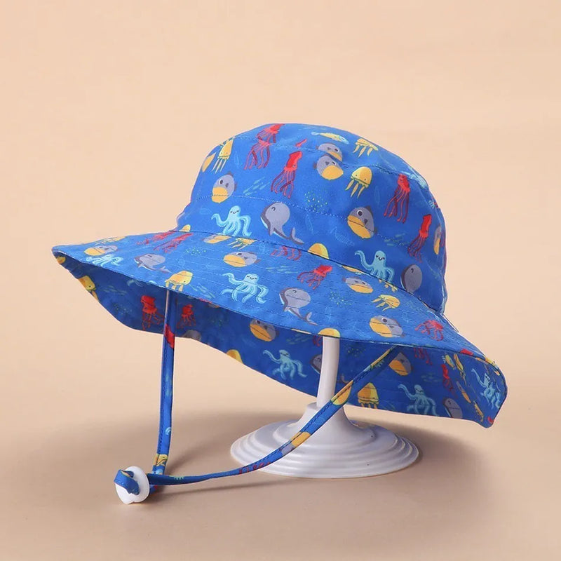 Chapéu Infantil Unissex Estilo Pescador – Proteção Solar com Orelhinhas, para Bebês e Crianças (0 a 8 anos)