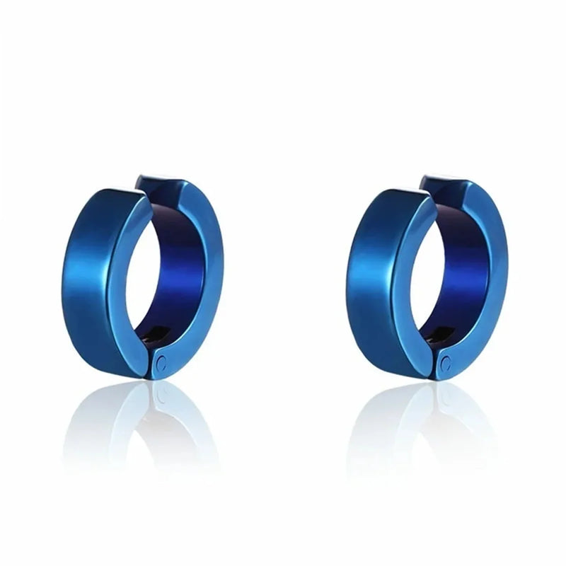 2 Peças Brincos de Aço Inoxidável 316L | Argolas Clip-On Sem Perfuração para Homens