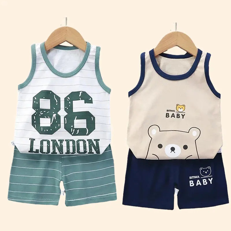 Conjunto Infantil em Algodão – Camiseta Regata e Shorts para Meninos e Meninas | Moda Verão