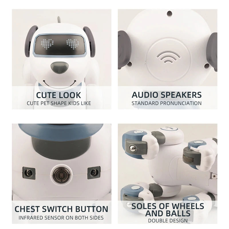 Robô Cachorro Inteligente com Controle Remoto – Brinquedo Eletrônico Programável para Crianças