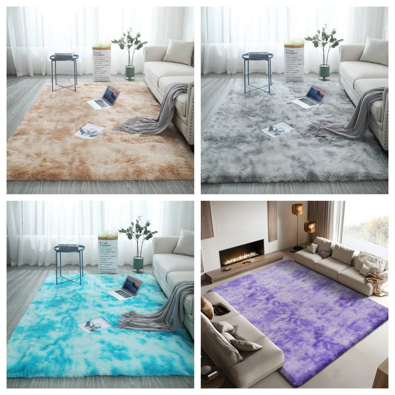 Tapete Tie-Dye Macio VIKAMA para Sala, Quarto e Crianças | Pelúcia Antiderrapante e Lavável à Máquina