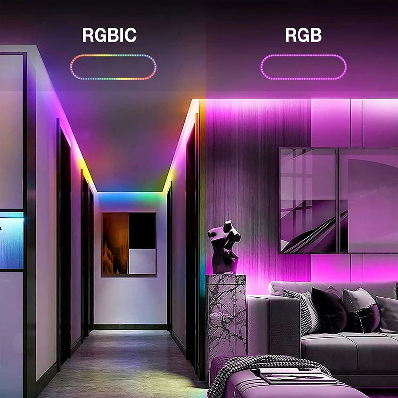 TUYA LED Strip Lights WS2812 RGBIC – Tira de LED Endereçável com Efeito Perseguidor, Wi-Fi, USB 5V, Smartlife Dreamcolor