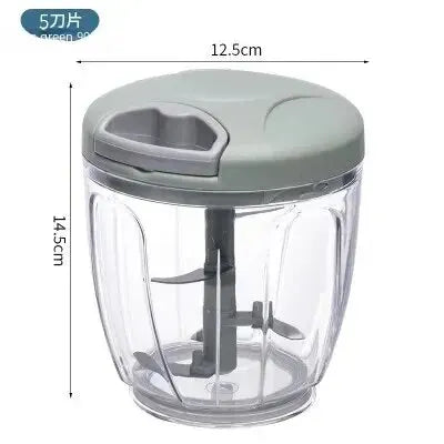 Triturador Manual de Gengibre e Alho para Cozinha | Cortador Multifuncional de Legumes e Moedor de Carne | Design Moderno e Minimalista