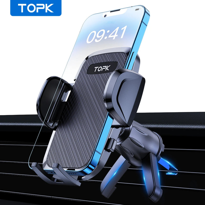 Suporte Universal para Celular TOPK | Montagem em Saída de Ar do Carro com Rotação 360°