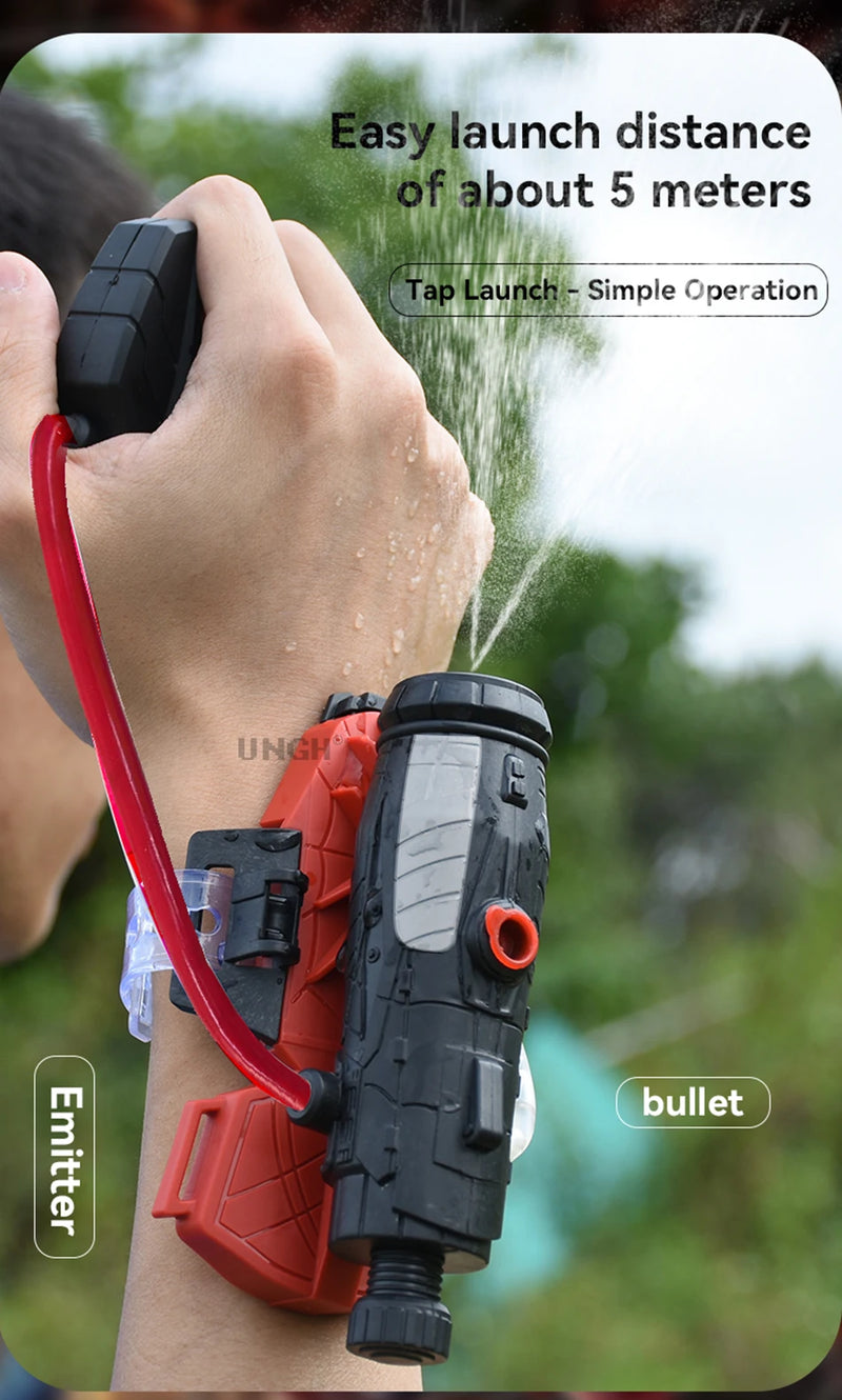 UNGH Spider Launcher – Pistola de Água de Pulso para Brincadeiras de Verão e Praia, com Luvas para Crianças
