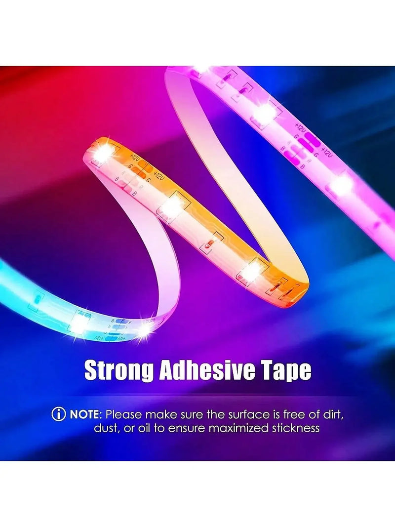 1-30m/100ft Luz de Tira LED USB RGB com Bluetooth, Controle por Toque e App – Backlight para TV e Decoração de Quarto