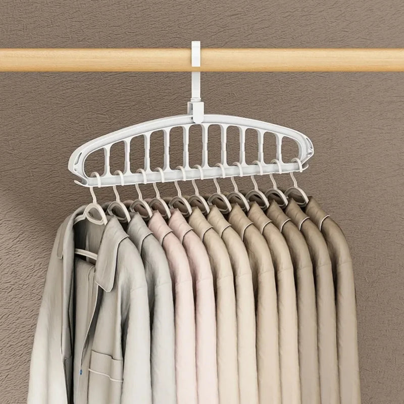 Cabide Giratório Multiuso com 11 Ganchos | Economizador de Espaço e Organizador de Guarda-Roupa