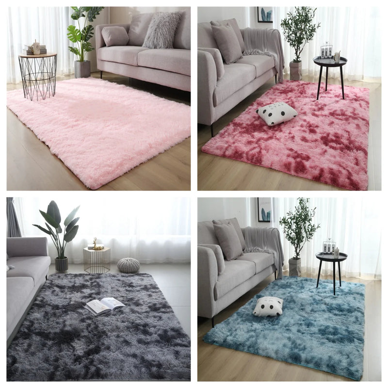 Tapete Tie-Dye Macio VIKAMA para Sala, Quarto e Crianças | Pelúcia Antiderrapante e Lavável à Máquina
