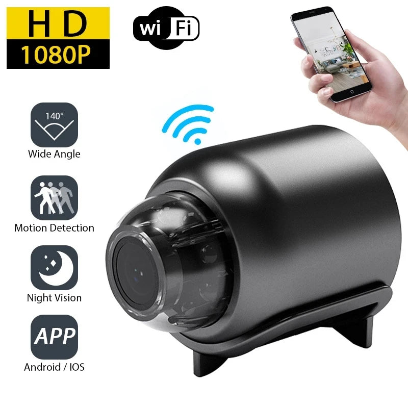 Mini Câmera X5 – 1080P Full HD, Visão Noturna, Detecção de Movimento e Conectividade Wireless