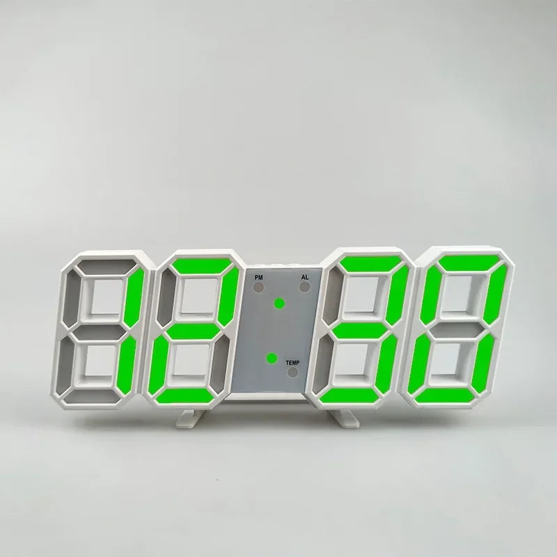 Relógio Digital 3D Niditon – Mesa e Parede, Moderno, com Exibição de Hora, Calendário e Umidade