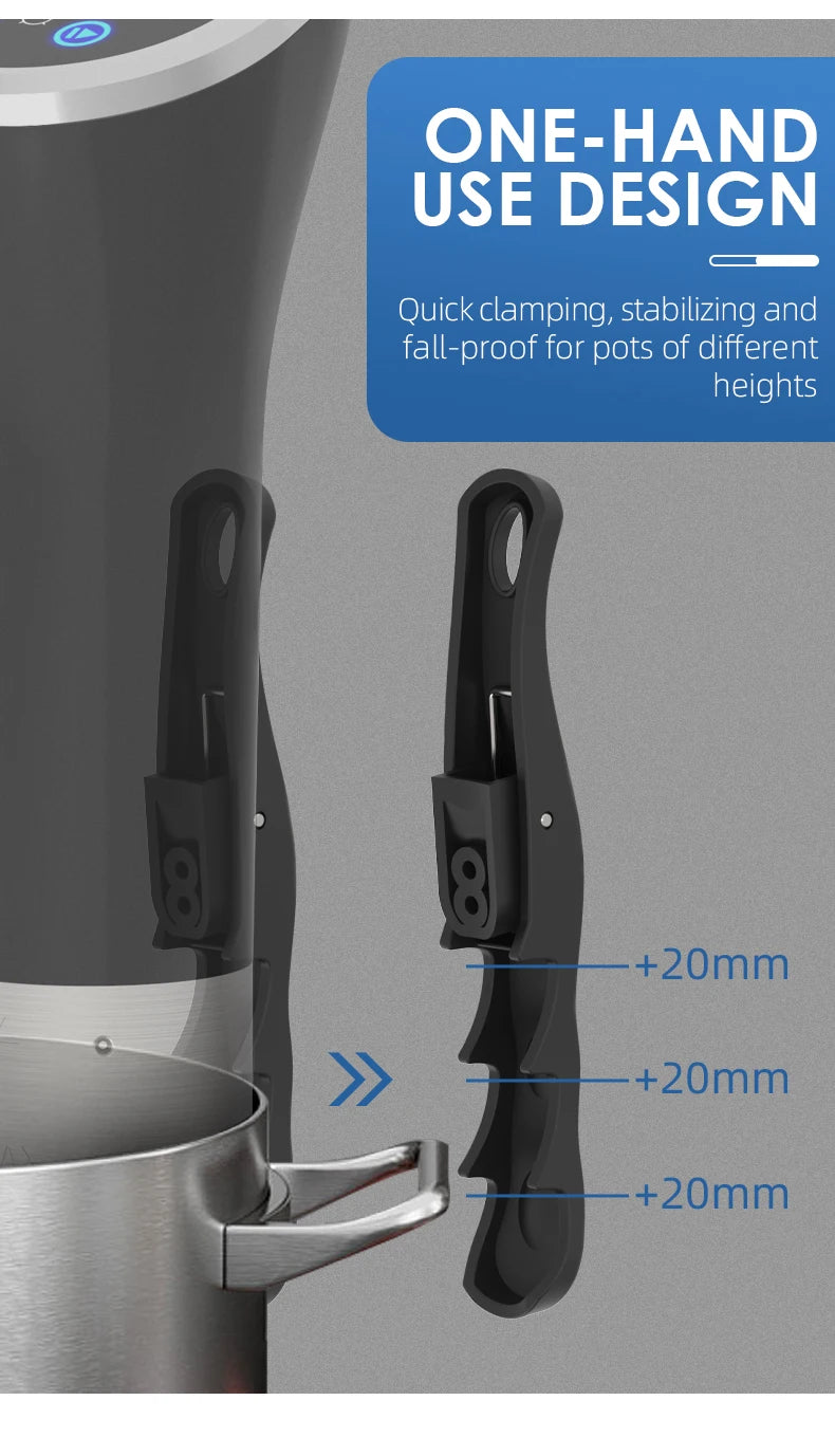 Circulador de Imersão Sous Vide Wancle 1100W | Cozimento Preciso com Tela LCD Touch | À Prova d’Água IPX7 | Controle Digital para Frango, Carne, Peixe e Vegetais
