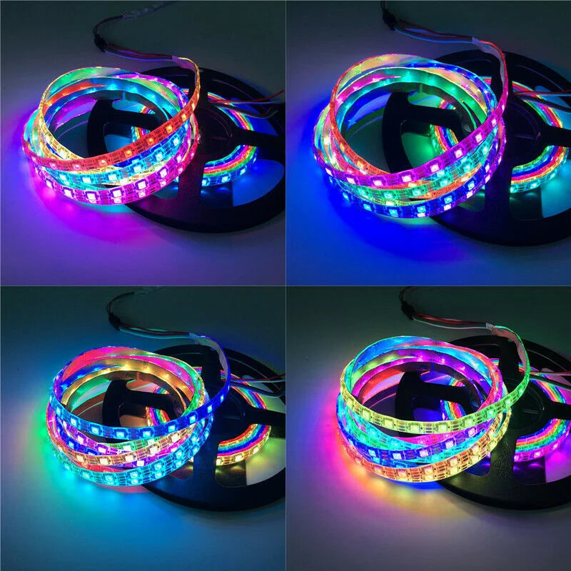 TUYA LED Strip Lights WS2812 RGBIC – Tira de LED Endereçável com Efeito Perseguidor, Wi-Fi, USB 5V, Smartlife Dreamcolor