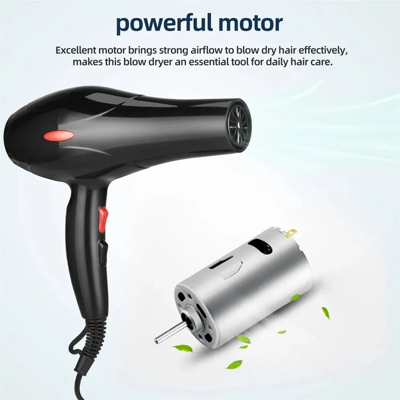 CkeyiN Secador de Cabelo Profissional 1600W – Íons Negativos, Uso Doméstico e Salão com Difusor e Concentrador