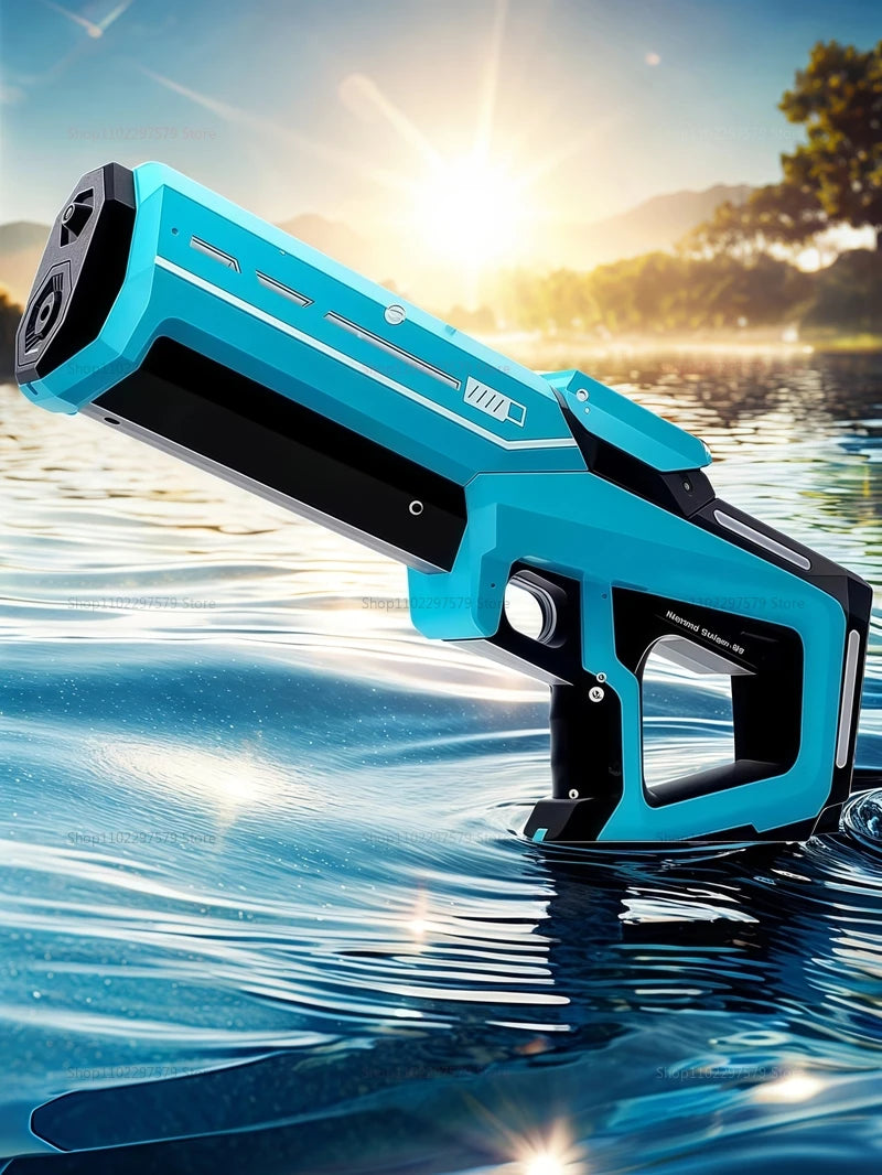Pistola de Água Automática Abay – Brinquedo Elétrico de Tiro Contínuo para Praia, Piscina e Diversão ao Ar Livre