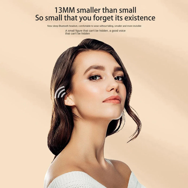 Fones de Ouvido Invisíveis DMWING V5.2 TWS – Mini In-Ear Bluetooth com Cancelamento de Ruído e Microfone