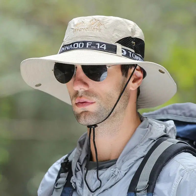 Chapéu de Sol Unissex com Aba Larga – Proteção UV para Verão, Pesca, Camping e Atividades ao Ar Livre