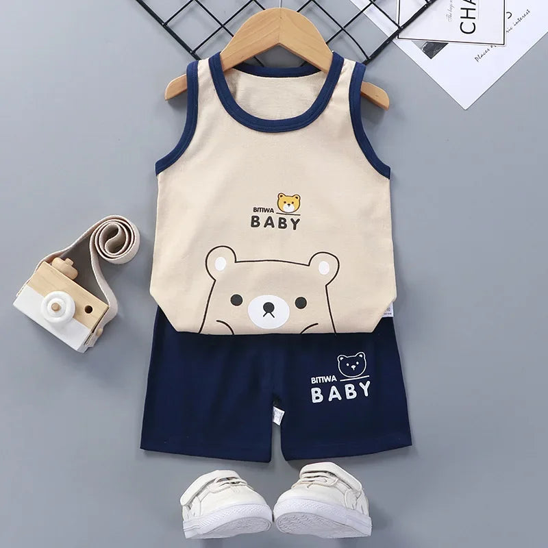 Conjunto Infantil em Algodão – Camiseta Regata e Shorts para Meninos e Meninas | Moda Verão