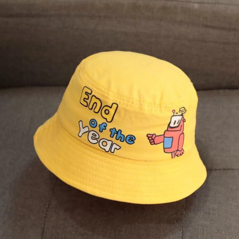 Chapéu Infantil Bucket Hat – Estilo Coreano com Expressão Divertida para Meninos e Meninas (2 a 6 anos)