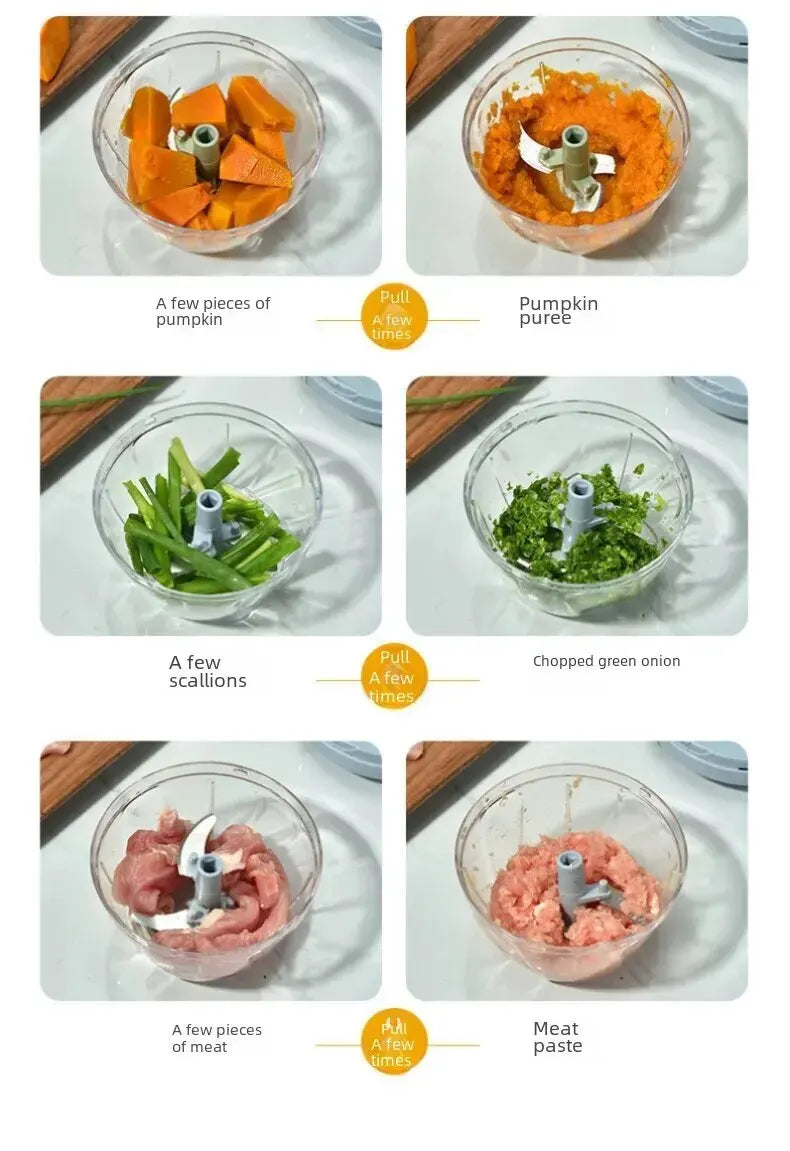 Triturador Manual de Gengibre e Alho para Cozinha | Cortador Multifuncional de Legumes e Moedor de Carne | Design Moderno e Minimalista