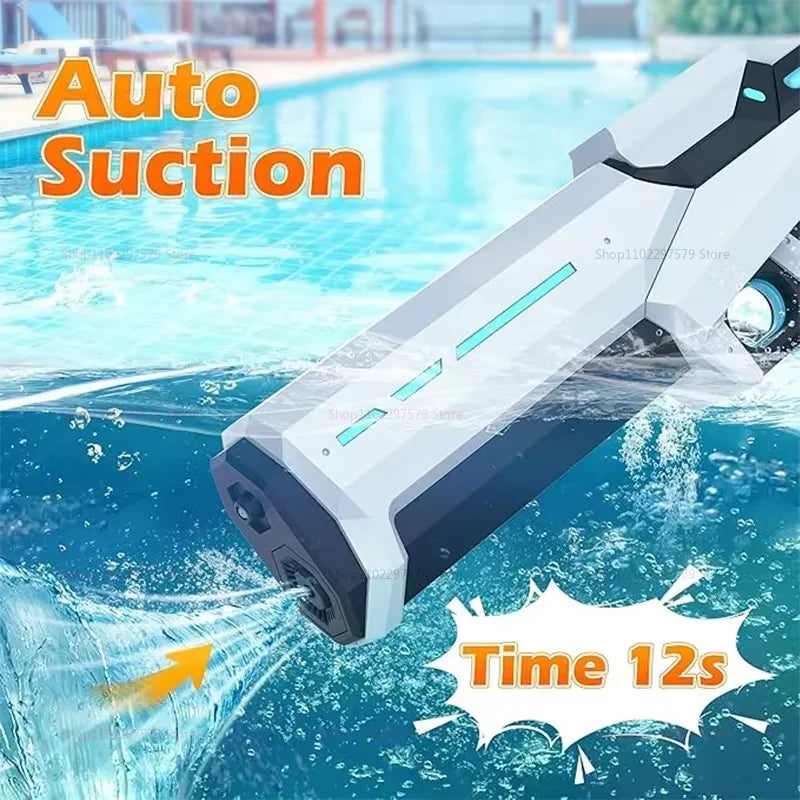Pistola de Água Automática Abay – Brinquedo Elétrico de Tiro Contínuo para Praia, Piscina e Diversão ao Ar Livre