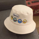 Chapéu Infantil Bucket Hat – Estilo Coreano com Expressão Divertida para Meninos e Meninas (2 a 6 anos)