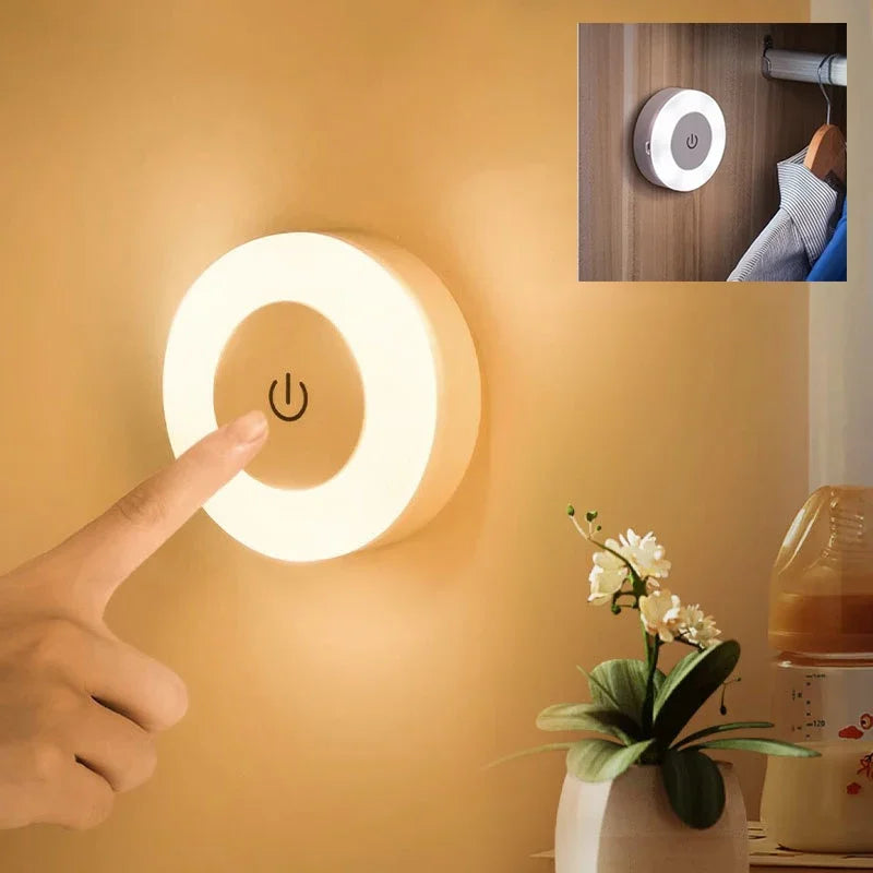 Luz Noturna Recarregável USB Portátil | LED para Sala de Estar, Quarto e Decoração de Casa
