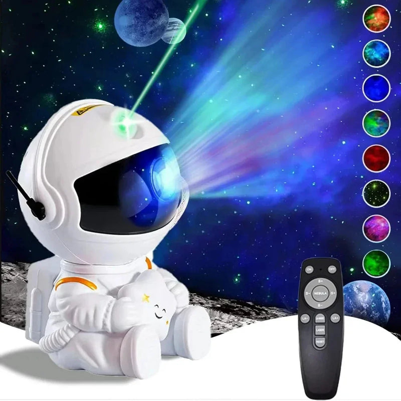 Projetor Astronauta Galaxy Starry Sky | Luz LED Noturna para Quarto e Sala de Jogos