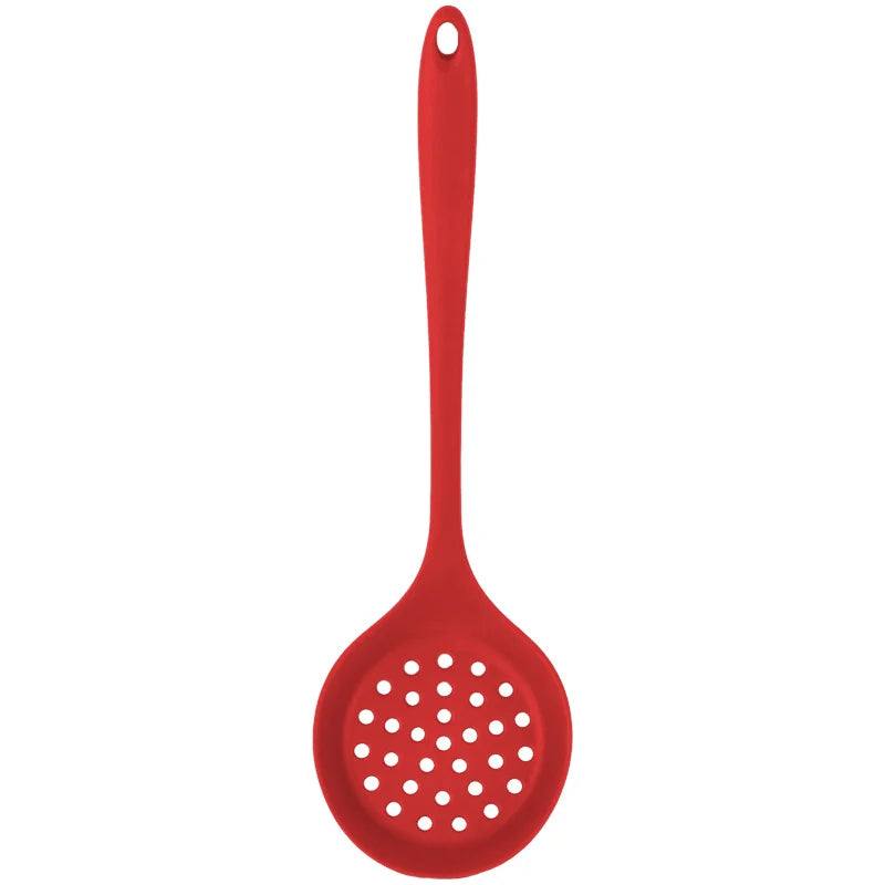 Colher Escumadeira de Silicone | Antiaderente, com Fendas, Resistente e Flexível para Cozinha