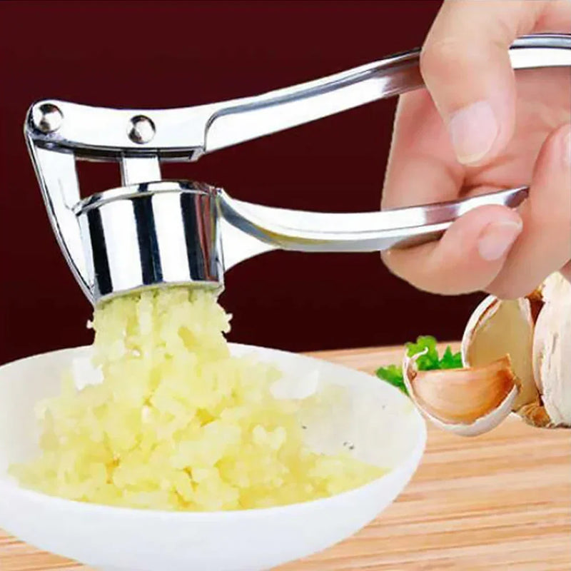 Espremedor de Alho Manual em Aço Inoxidável | Triturador de Alho e Gengibre Portátil para Cozinha Doméstica